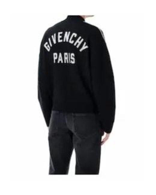 Givenchy Black Logo-Intarsia Knitted Jacket for men