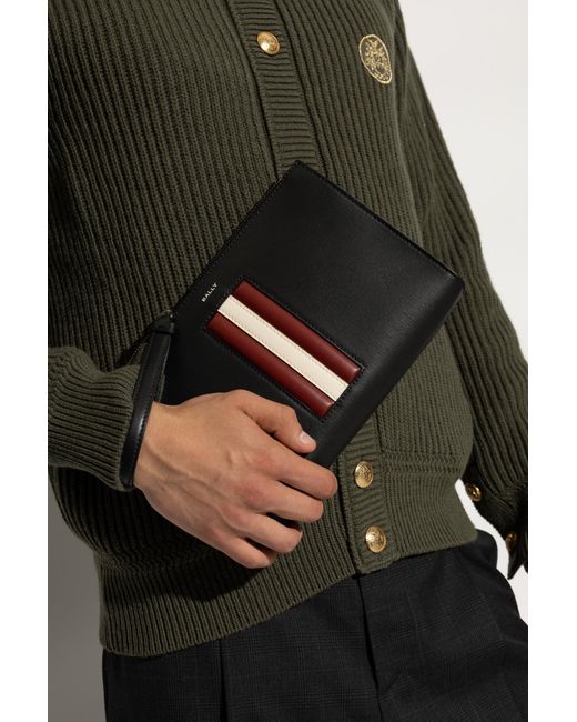 Bally Black Zip-Up Clutch Bag for men