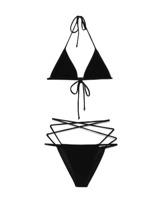 Norma Kamali White Criss-Cross Bikini Set