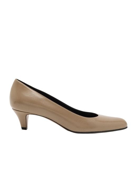 The Row Brown Solid Color Leather Pumps