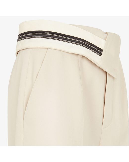 Fendi White Asymmetric Tailored Trousers