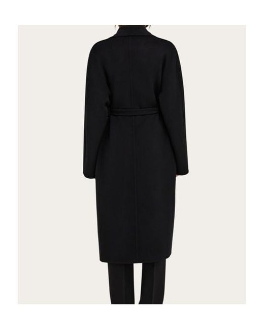 Ferragamo Black Ferragamo Single-Breasted Belted Coat