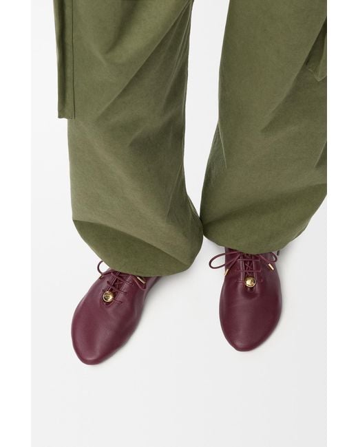 Loewe Purple Pebble Soft Lace-Up Shoes