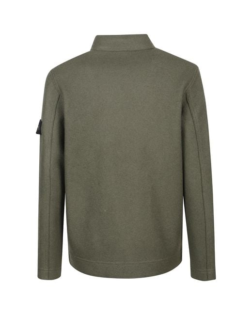 Stone Island Green Patch Button Cardigan for men