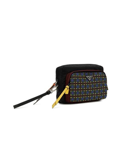 Prada Black Logo Zipper Clutch for men