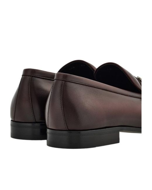 Ferragamo Brown Gancini Embellished Loafers for men