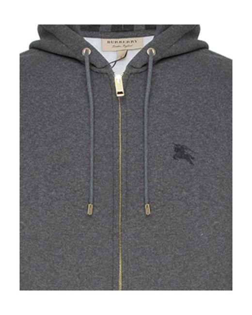 Burberry Gray Logo Hooded Casual Jacket for men