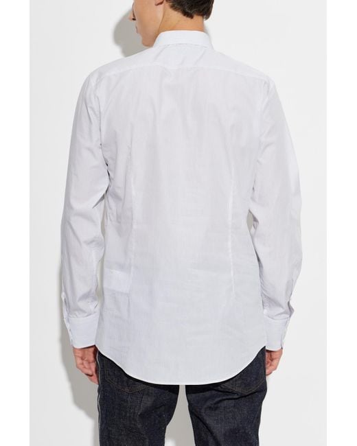 DSquared² White Easy Slim 70's Pin Collar Shirt for men