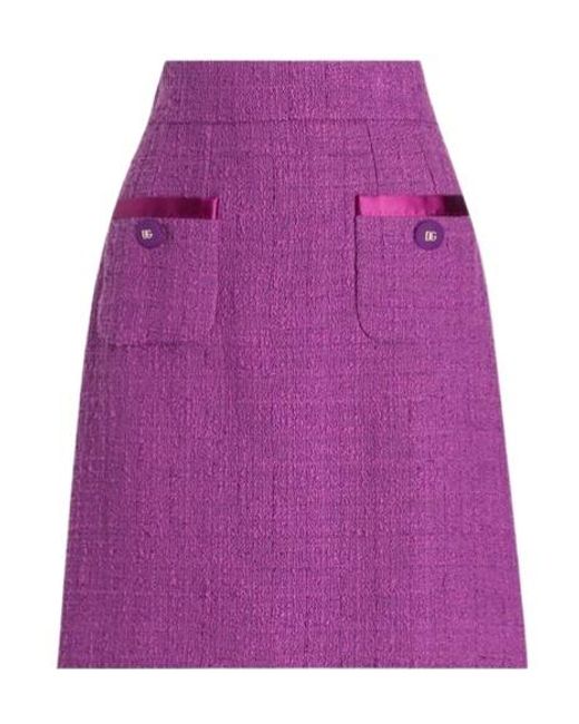 Dolce & Gabbana Purple Rachel Tweed Skirt