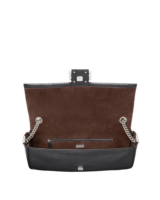 Fendi Black Baguette Chain-Linked Large Shoulder Bag