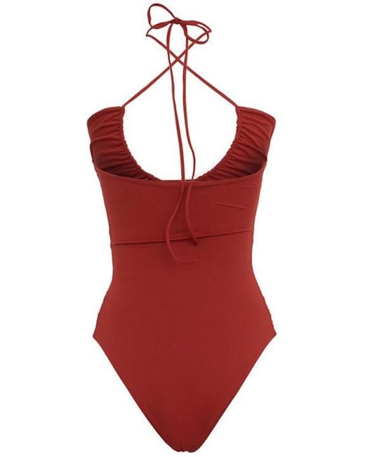 Magda Butrym Red Cut Out One Piece Swimsuit