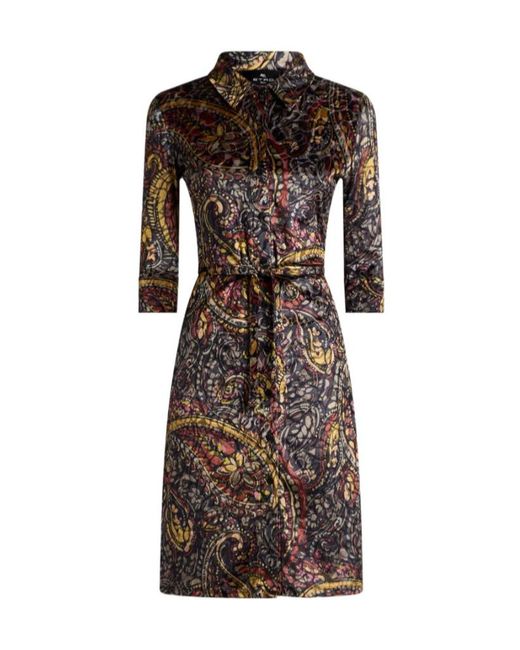 Etro Brown Mini Shirt Dress
