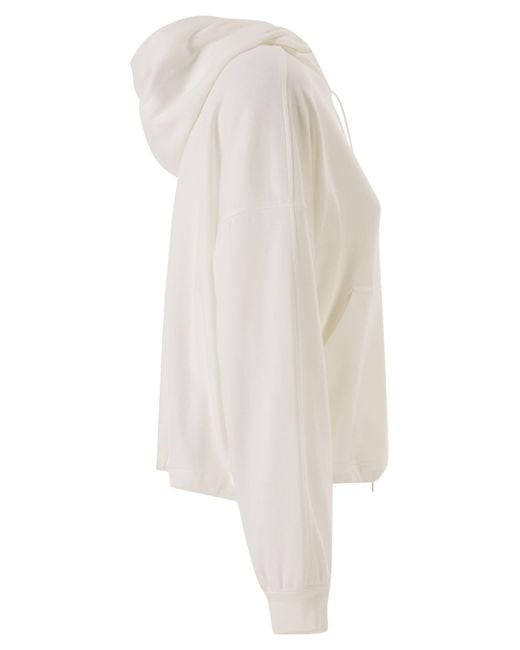 Brunello Cucinelli White Logo Patch Hoodie
