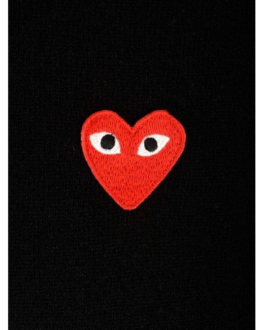 COMME DES GARÇONS PLAY Black Heart-Logo Wool Sweater for men