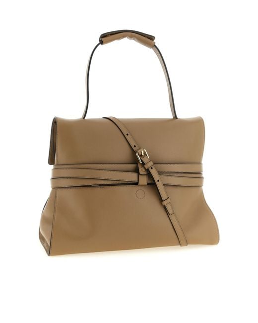 Moschino Natural Logo Embossed Shoulder Bag