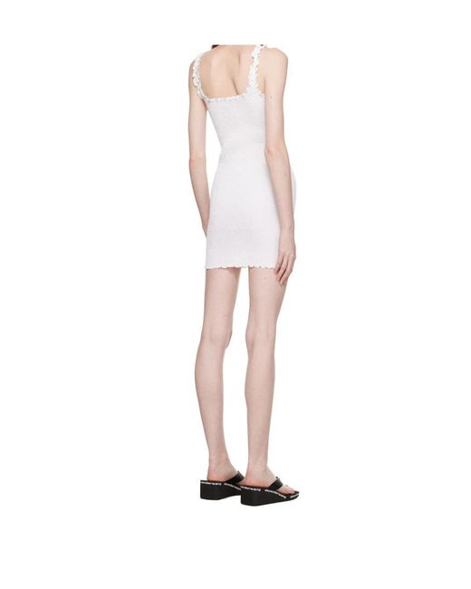 Alexander Wang White Suspender Three-Button Dress