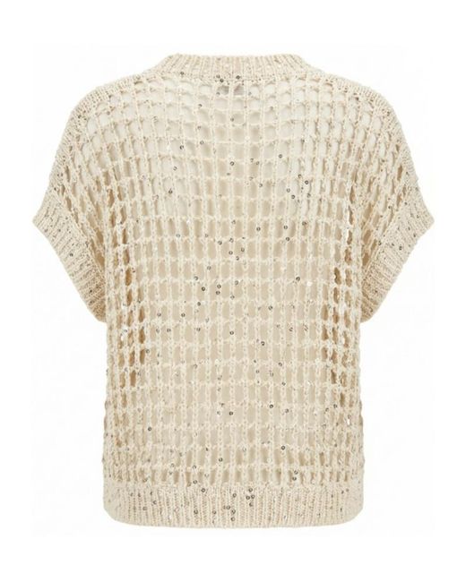 Peserico Natural Open-Knit Cardigan