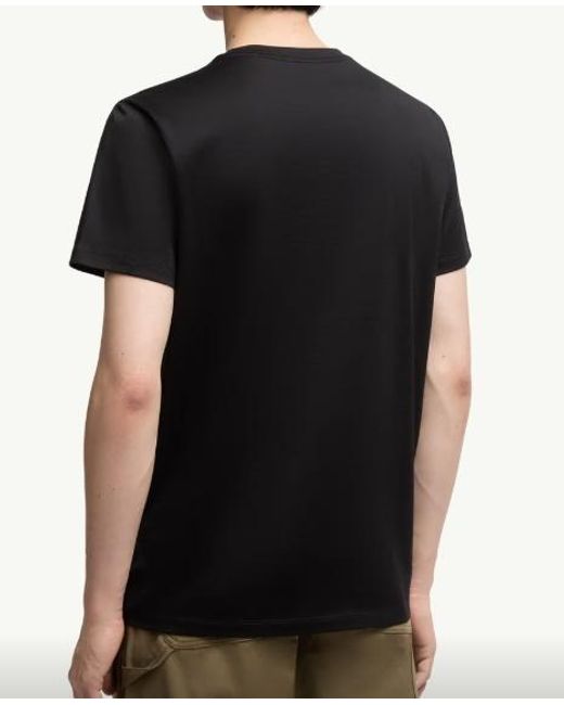 Moncler Black Logo Embroidered Crewneck T-Shirt for men