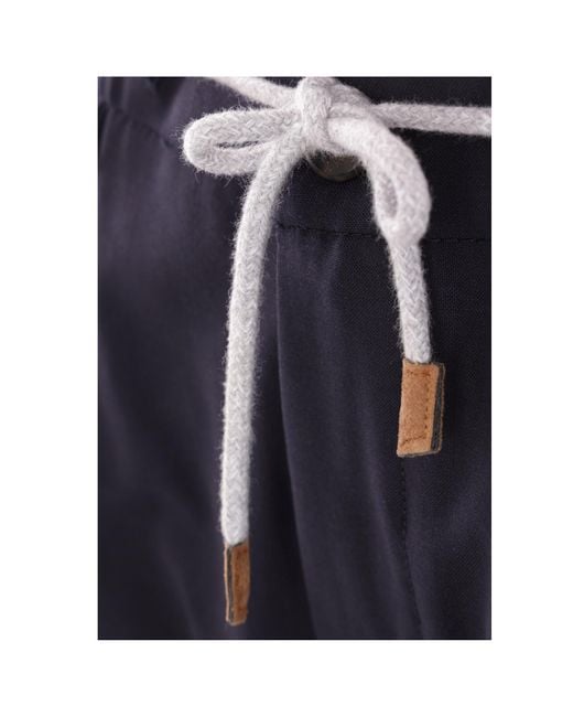 Eleventy Blue Drawstring Pleated Pants for men