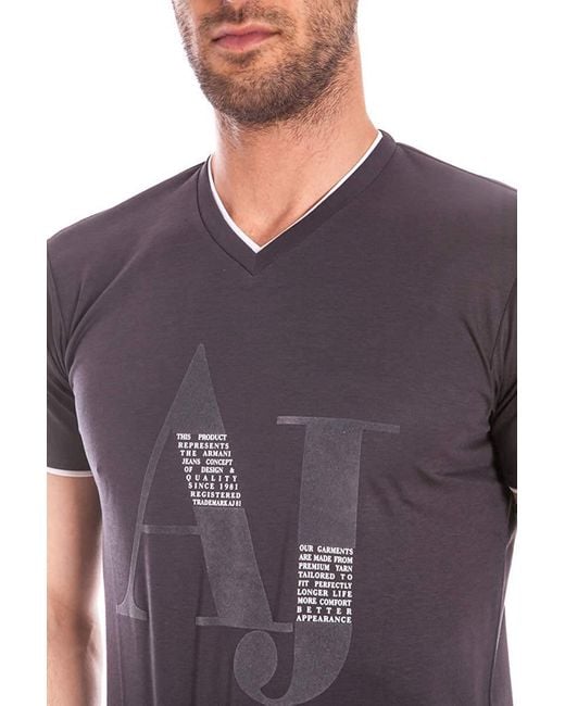 Armani Jeans Purple Logo Details T-Shirt for men