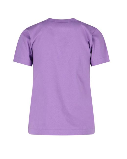 COMME DES GARÇONS PLAY Purple Cotton Embroidered-Logo T-Shirt