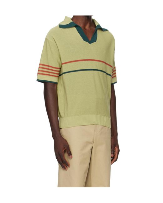 Bode Green Palmer Knitted Polo Shirt for men