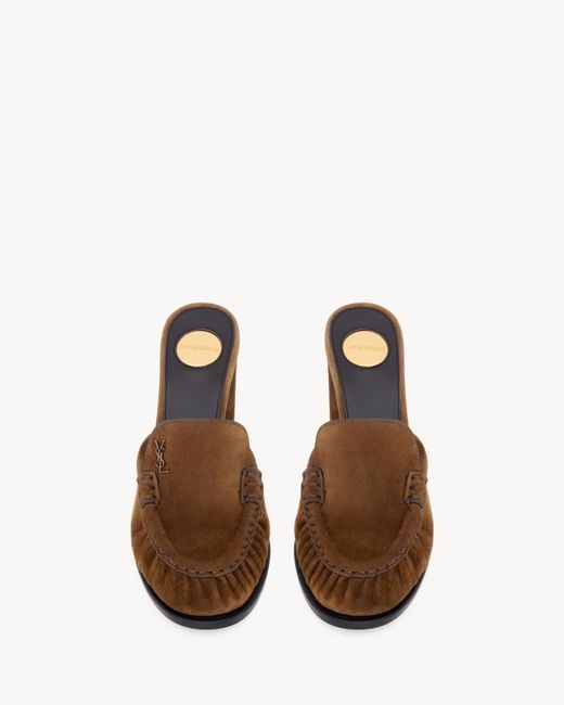 Saint Laurent Brown Le Loafer High-Heeled Sandals
