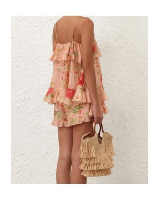 Zimmermann Pink Roselight Frill Cami Top