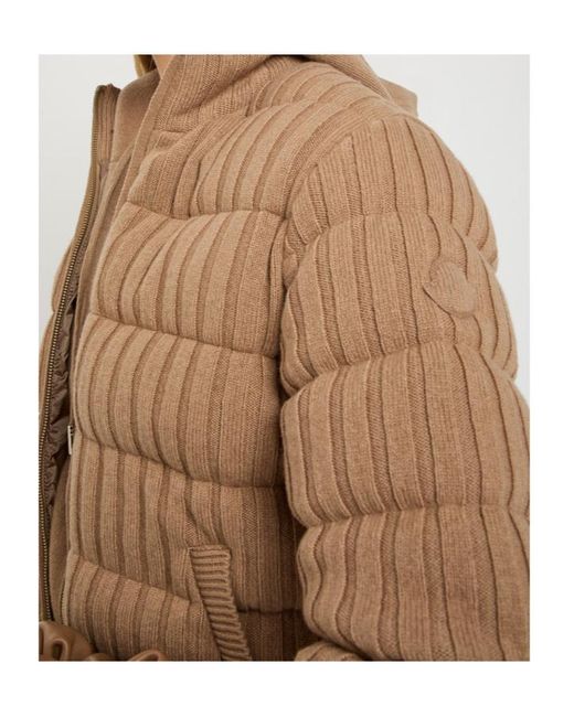 Moncler Brown Padded Wool And Cashmere-Blend Jacket