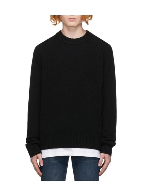 FRAME Black Cashmere Crew-Neck Sweater for men