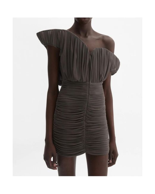 Magda Butrym Gray Asymmetrical Petal Mini Dress