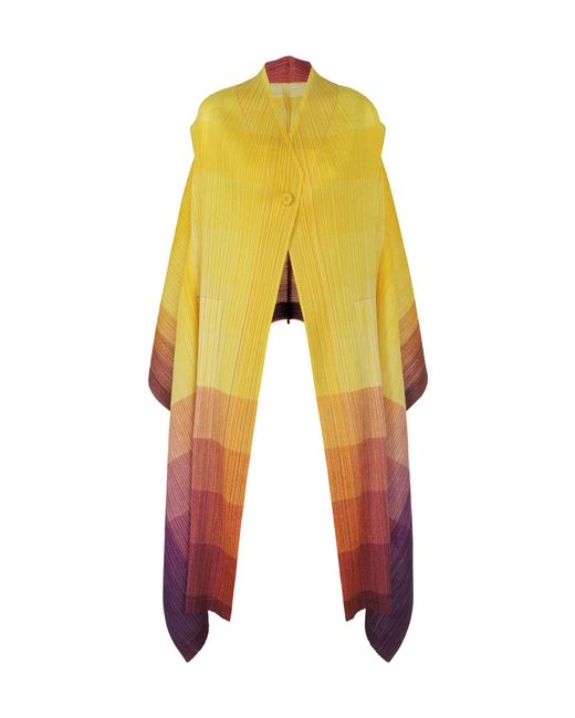 Pleats Please Issey Miyake Yellow Pleats Please Issey Miyake Photon Pleated Vest