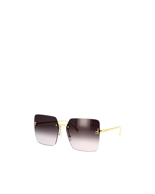 Fendi White Eyewear Square Frameless Sunglasses