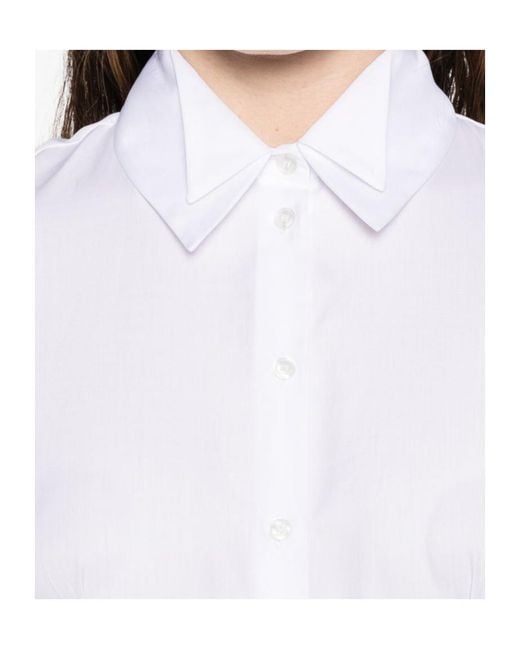 Elisabetta Franchi White Cotton Poplin Shirt With Waistband