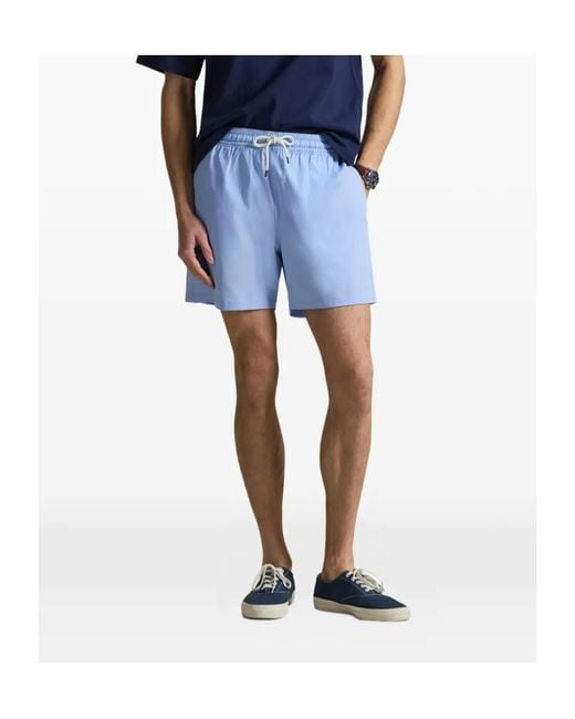 Polo Ralph Lauren Blue Drawstring Swim Shorts for men
