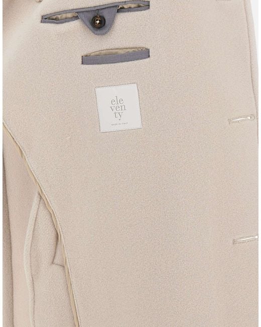 Eleventy Natural Single Breasted Coat for men