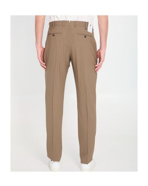 Pt Pantaloni Gray Pt Torino Union Pleated Straight-Leg Pants for men