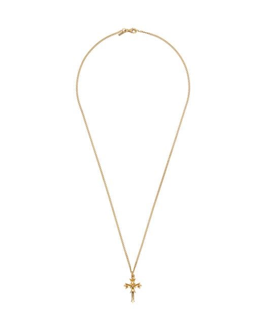 Emanuele Bicocchi Metallic Crest And Cross Necklace for men
