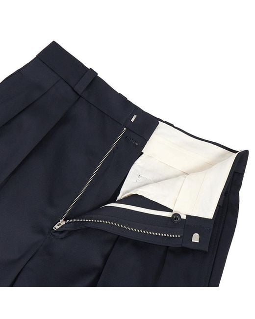 Nanamica Blue Wide-Leg Twill Casual Pants