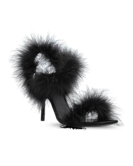 Moschino Black Buckle Strap Heeled Sandals