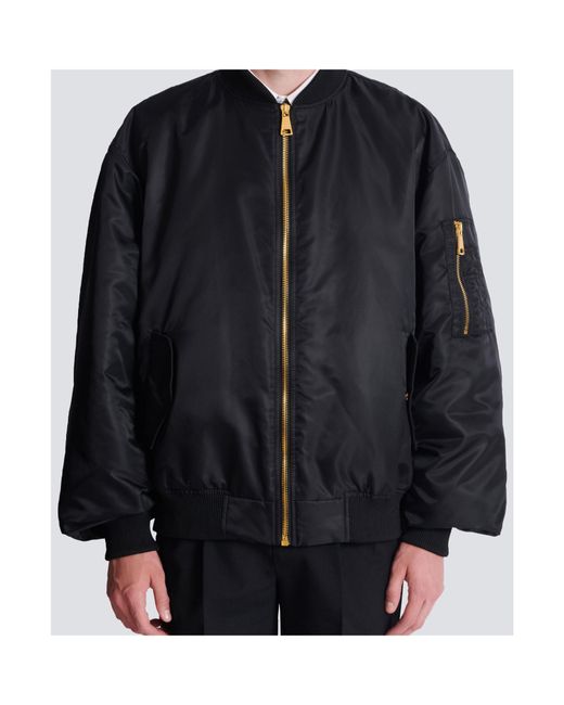 Balmain Black Printed Bomber Jacket for men