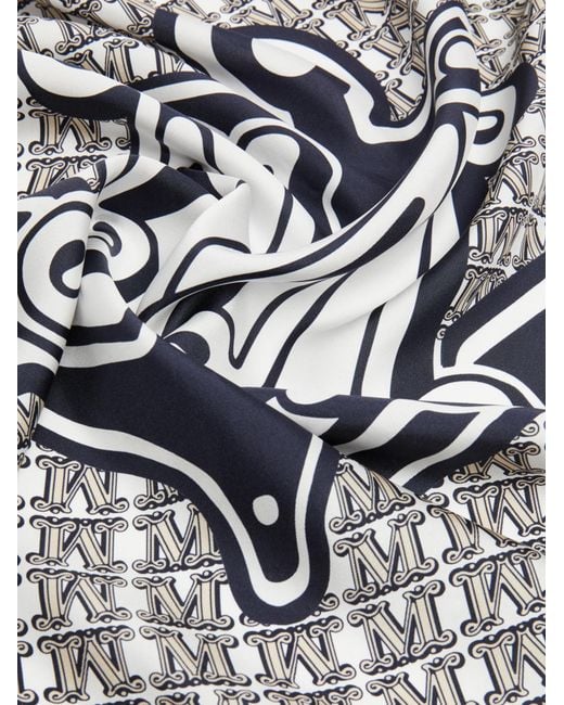 Max Mara Gray All-Over Printed Scarf