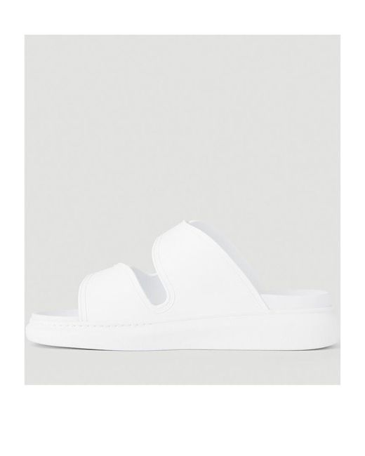 McQueen White Logo-Buckle Detail Sandals for men