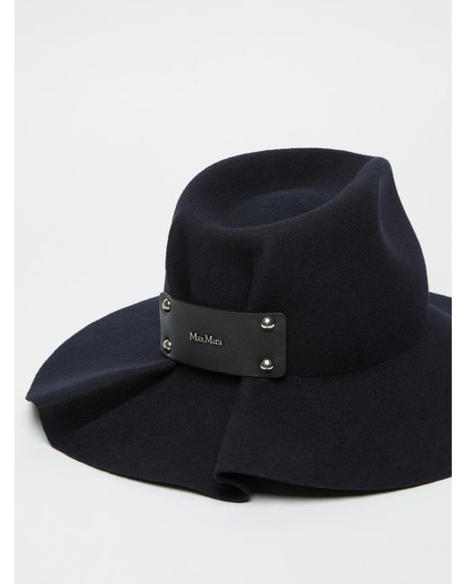Max Mara White Felt Wool Floppy Brim Hat
