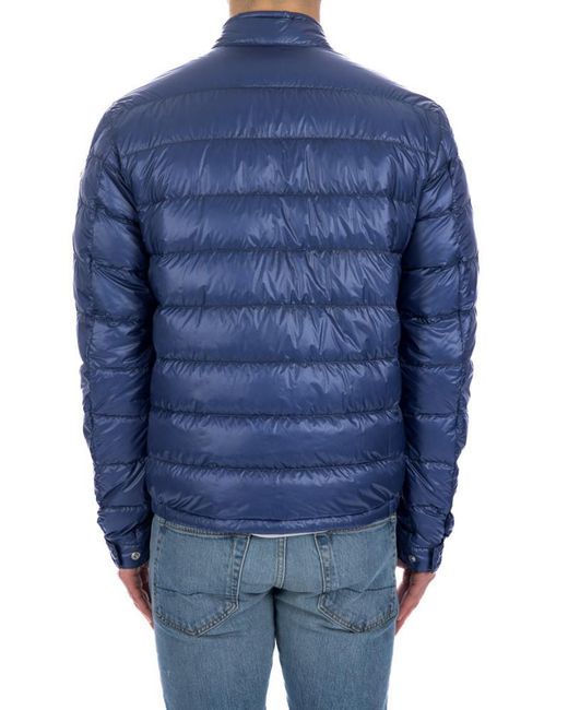 Moncler Blue Long-Sleeved Down Jacket for men