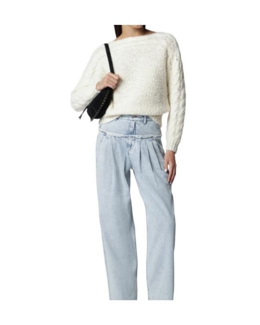 Isabel Marant Blue Ecru Wool-Blend Sweater