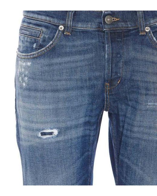 Dondup Blue Distressed Jeans for men