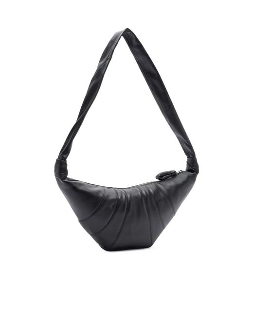 Lemaire Black Croissant Medium Leather Bag