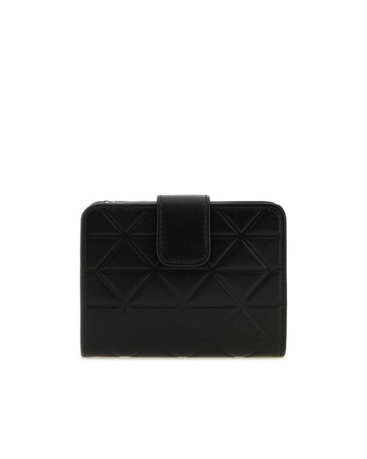 Prada Black Triangle Logo Plaque Bi-Fold Wallet