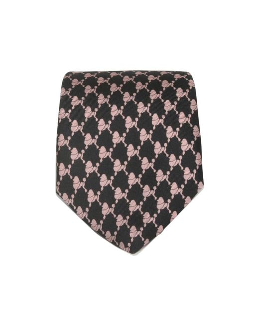 Mulberry Black Logo Pointed Tie for men